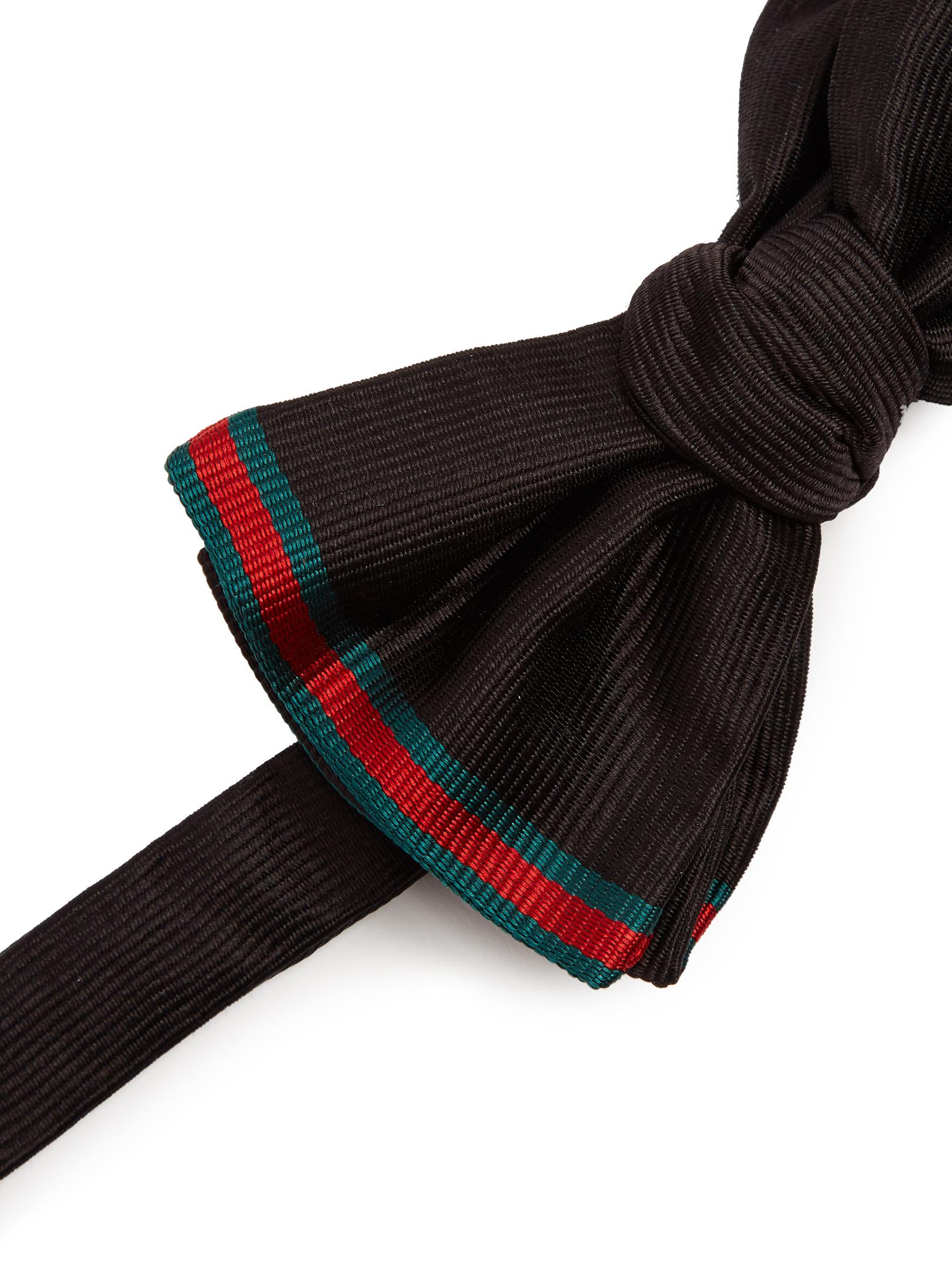 Gucci striped Silk Bow Tie in Black for Men Lyst